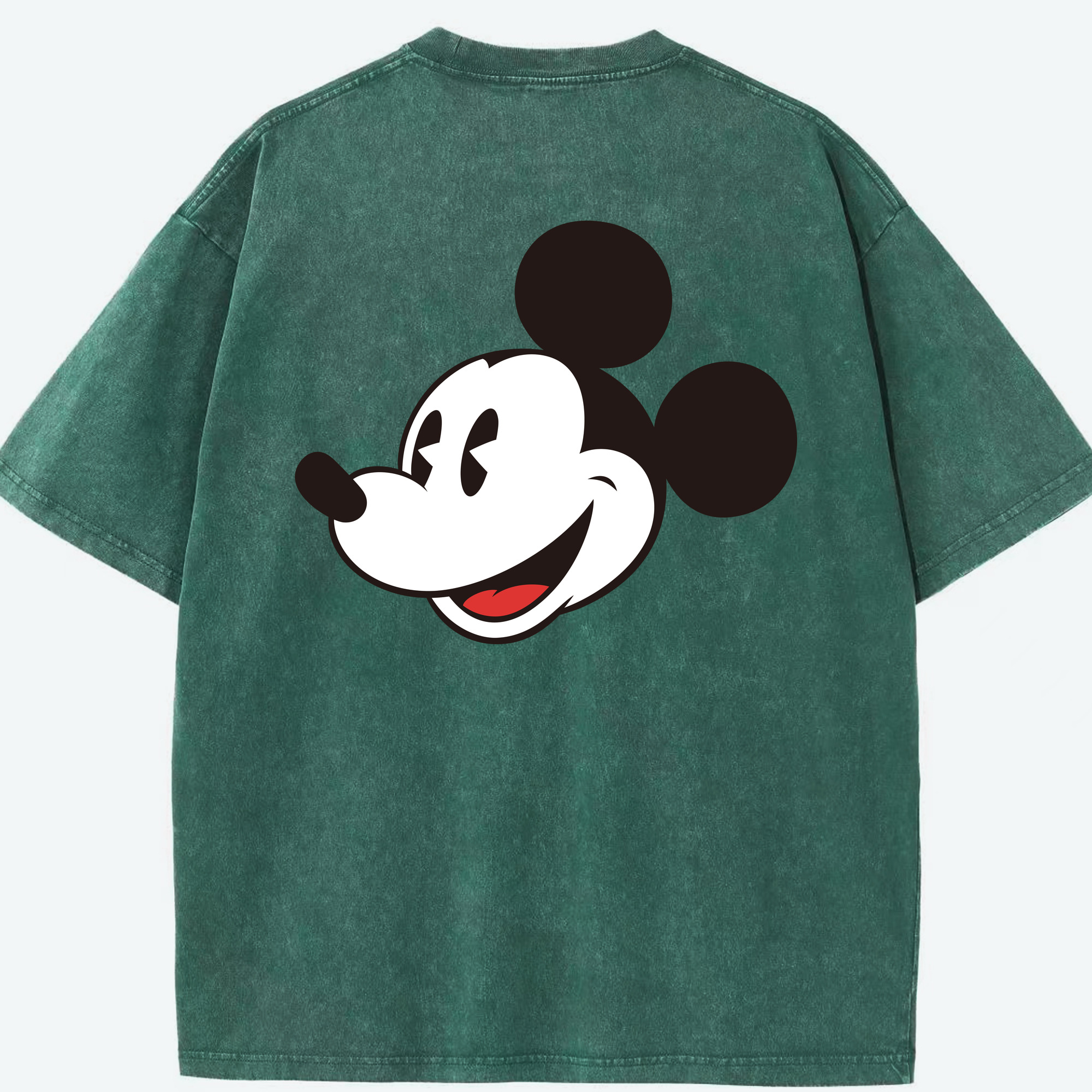 （画像用） ミッキーマウス Mickey Mouse 綿100% ヴィンテージ風 半袖Tシャツ（背面プリント）